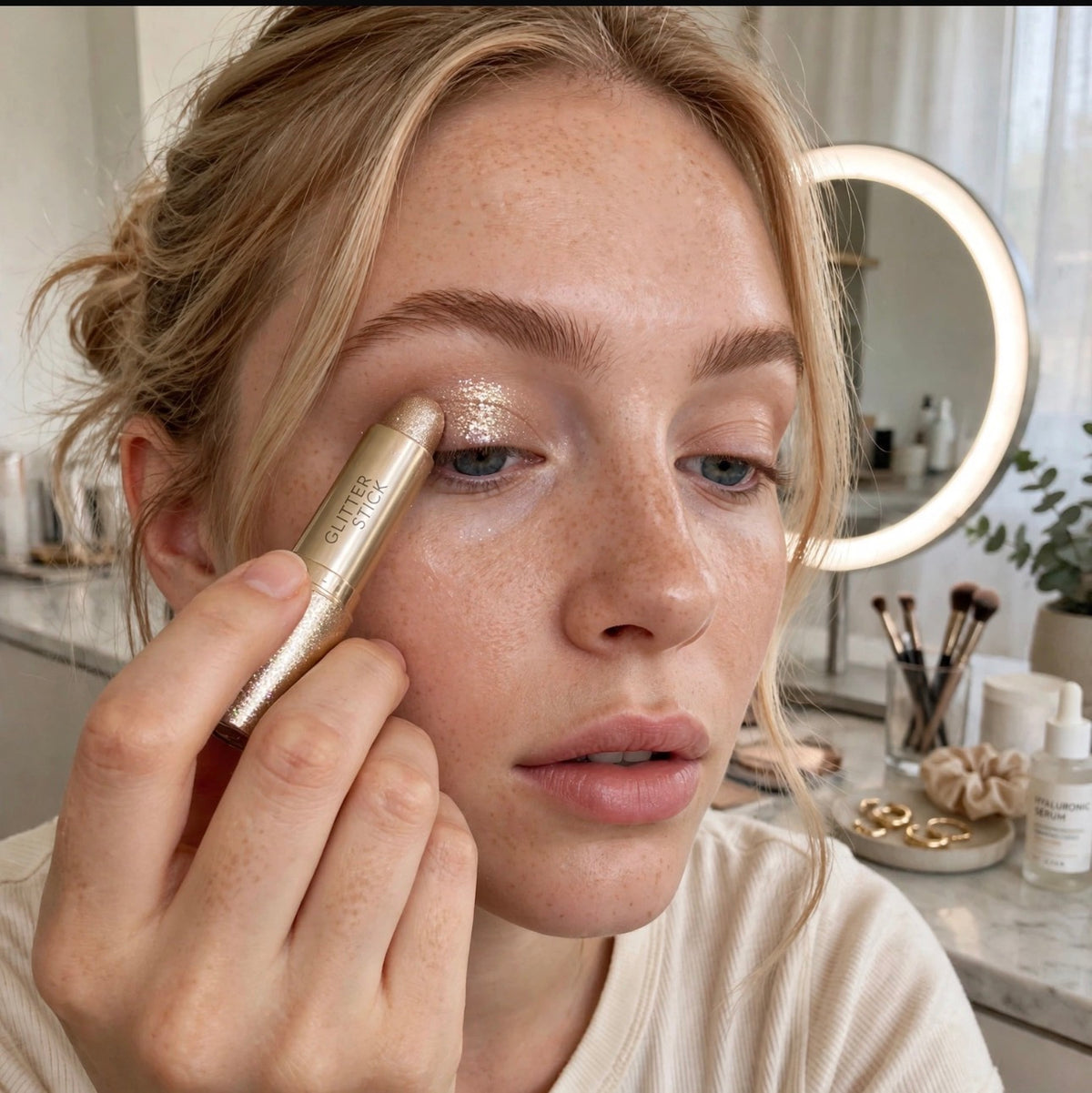PolkaGlow - Brokatowy Cień do Powiek w Sztyfcie - Glitter Eyeshadow Stick